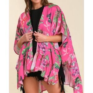 Umgee hot pink print kimono